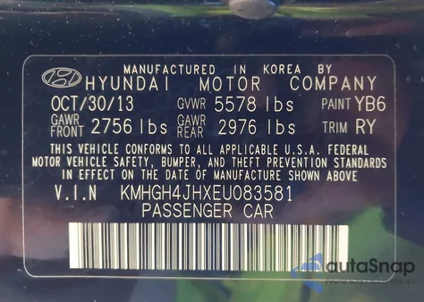 2014 Hyundai Equus Signature from USA, damaged, VIN KMHGH4JHXEU083581